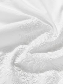 Housse de couette en percale de coton avec broderies et bordure décorative Juliette, Blanc, larg. 200 x long. 200 cm