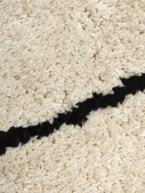 Tappeto rotondo a pelo lungo fatto a mano Naima, Retro: 100% cotone Il materiale , Beige, nero, Ø 120 cm (taglia S)