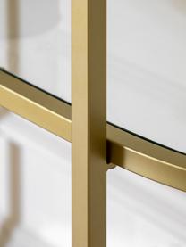 Estantería de metal Hudson, Estantes: vidrio, Estructura: metal recubierto, Dorado, transparente, An 100 x Al 175 cm