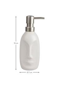 Dispenser sapone Urban, Contenitore: ceramica, Testa della pompa: materiale sintetico, Bianco, metallo, Ø 7 x Alt. 19 cm