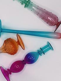 Kandelaar Ombre Flash, Glas, Turquoise, roze, Ø 7 x H 23 cm