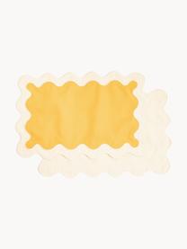 Súprava stolového prestierania Wave, 4 ks, 65 % polyester, 35 % bavlna, Slnečná žltá, krémovobiela, Š 35 x D 50 cm