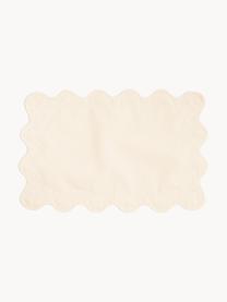 Placemats Wave, set van 4, 65% polyester, 35% katoen, Zonnig geel, crèmewit, B 35 x L 50 cm