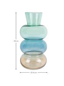 Vase en verre soufflé Winter Dream, Brun, bleu, vert