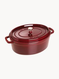 Casseruola ovale in ghisa La Cocotte, Ghisa smaltata, Rosso vino, argentato, Larg. 38 x Alt. 17 cm, 5,5 l