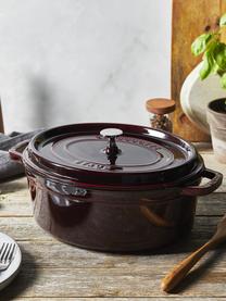 Oválný pekáč z litiny La Cocotte, Smaltovaná litina, Vínově červená, stříbrná, Š 38 cm, V 17 cm, 5,5 l