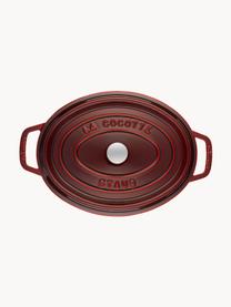 Cacerola ovalada de hierro fundido La Cocette, Hierro fundido esmaltado, Rojo vino, plateado, An 38 x Al 17 cm, 5,5 L