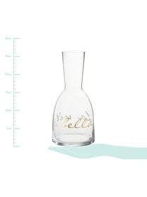 Karaffe La Vita mit goldfarbener Aufschrift, 480 ml, Glas, Transparent, Goldfarben, H 26 cm