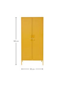 Armario taquilla pequeño The Twinny, Acero con pintura en polvo, Amarillo mostaza, An 85 x Al 183 cm