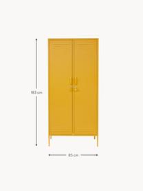 Petite armoire Twinny, Acier, revêtement par poudre, Jaune moutarde, larg. 85 x haut. 183 cm