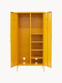 Kleiner Kleiderschrank The Twinny, Stahl, pulverbeschichtet, Senfgelb, B 85 x H 183 cm