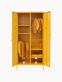 Kleiner Kleiderschrank The Twinny, Stahl, pulverbeschichtet, Senfgelb, B 85 x H 183 cm