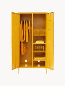 Kleiner Kleiderschrank The Twinny, Stahl, pulverbeschichtet, Senfgelb, B 85 x H 183 cm