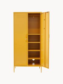 Malá šatní skříň The Twinny, Ocel s práškovým nástřikem, Hořčicově žlutá, Š 85 cm, V 183 cm