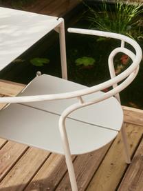 Zahradní kovová židle Novo, Potažená ocel, Světle béžová, Š 62 cm, H 54 cm
