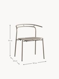 Zahradní kovová židle Novo, Potažená ocel, Světle béžová, Š 62 cm, H 54 cm
