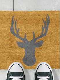 Paillasson Stagshead, Paillasson : beige Lettrage : gris