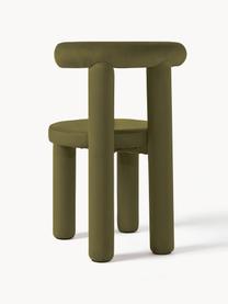 Stolička so zamatovým čalúnením Calan, Zamatová olivovozelená, Š 55 x H 52 cm