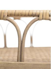 Tavolino in rattan con ruote Nature, Rattan, Beige, Ø 42 x Alt. 68 cm