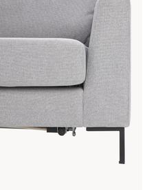 Schlafsofa Luna (3-Sitzer) mit Matratze, Bezug: 100 % Polyester Der strap, Gestell: Massives Buchenholz, Schi, Füße: Metall, galvanisiert Dies, Webstoff Grau, B 270 x T 184 cm, Eckteil rechts