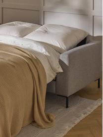 Slaapbank Luna (3-zits) met matras, Bekleding: 100% polyester Met 80.000, Frame: massief beukenhout, multi, Poten: gegalvaniseerd metaal Dit, Geweven stof grijs, B 270 x D 184 cm, hoekdeel rechts