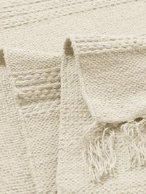 Dywan z bawełny z frędzlami Tanya, 51% poliester, 49% wełna
Włókna dywanów wełnianych mogą nieznacznie rozluźniać się w pierwszych tygodniach użytkowania, co ustępuje po pewnym czasie, Naturalny biały, S 160 x D 230 cm (Rozmiar M)