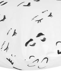 Designer Baumwollperkal-Kissenbezüge Lashes von Kera Till, 2 Stück, Webart: Perkal, Weiß, Schwarz, 40 x 80 cm