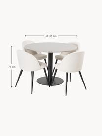 Sada kulatého jídelního stolu s židlemi Razzia, 5 dílů, Béžová, černá, odstíny šedé, Sada s různými velikostmi