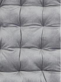 Dubbelzijdig stoelkussen Milana, fluweel/corduroy, Bovenzijde: polyester fluweel, Onderzijde: corduroy (90% polyester, , Grijs, B 40 x L 40 cm