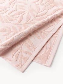 Serviette de toilette en coton Leaf, tailles variées, Rose pâle, Serviettes de toilette, larg. 50 x long. 100 cm, 2 pièces