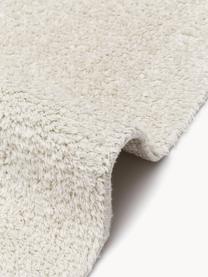 Tapis de couloir en coton à franges, tufté main Daya, Blanc crème, larg. 80 x long. 250 cm