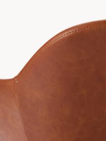 Židle s područkami z imitace kůže s úzkým skořepinovým sedákem Fiji, Nugátová, Š 59 cm, H 55 cm