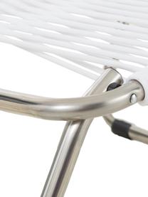 Garten-Liegestuhl Spaghetti mit Fußstütze, Gestell: Aluminium, Weiß, B 60 x T 48 cm