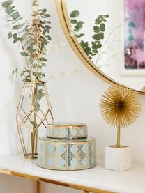Grand vase en porcelaine avec couvercle Egypt, Turquoise, couleur dorée