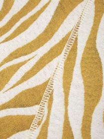 Plaid con stampa zebra giallo/bianco Sana, Giallo senape, bianco, Larg. 140 x  Lung.180 cm