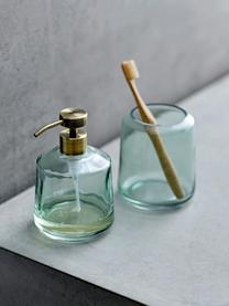 Tandenborstelbeker Vintage van glas, Glas, Turquoise, transparant, Ø 10 x H 12 cm