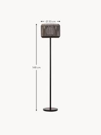 Mobile Solar Stehlampe Sunshine Elegance, Lampenschirm: Polyrattan, Schwarz, Dunkelgrau, Ø 33 x H 148 cm