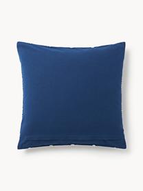 Housse de coussin avec slogan brodé Whatever, Tons beiges, tons bleus, larg. 50 x long. 50 cm