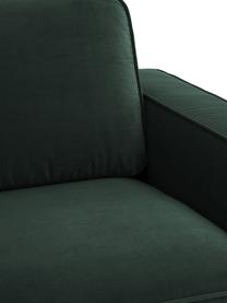 Samt-Sofa Chelsea (3-Sitzer) in Dunkelgrün mit Metall-Füßen, Bezug: Samt (Hochwertiger Polyes, Gestell: Massives Fichtenholz, Füße: Metall, beschichtet, Samt Dunkelgrün, B 228 x T 100 cm