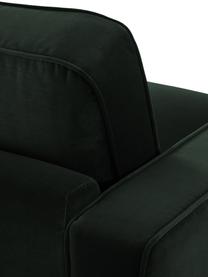 Samt-Sofa Chelsea (3-Sitzer) in Dunkelgrün mit Metall-Füssen, Bezug: Samt (Hochwertiger Polyes, Gestell: Massives Fichtenholz, Samt Dunkelgrün, B 228 x T 100 cm
