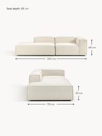 Diván modular Lennon, Tapizado: 100% poliéster Alta resis, Estructura: madera contrachapada de p, Patas: plástico Este producto es, Tejido blanco Off White, An 269 x F 119 cm, reposabrazos izquierdo