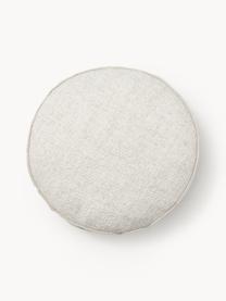 Coussin décoratif rond en tissu bouclé Dotty, Blanc crème, Ø 40 cm