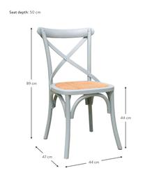 Silla de madera Jungle, Asiento: ratán, Verde claro, An 44 x F 47 cm