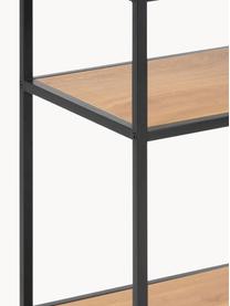 Stolik pomocniczy Seaford, Stelaż: metal malowany proszkowo, O wyglądzie drewna naturalnego, czarny, S 42 x G 35 cm