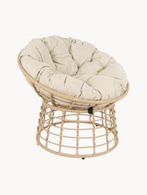 Fauteuil avec coussin d'assise Molly, Tissu beige clair, beige, Ø 92 x haut. 78 cm