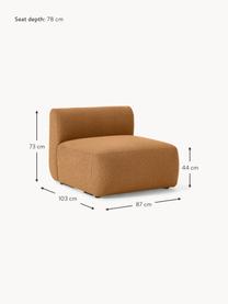 Moduł środkowy bouclé Sofia, Tapicerka: bouclé (100% poliester) D, Stelaż: drewno świerkowe z certyf, Nogi: tworzywo sztuczne, Jasnobrązowy bouclé, S 87 x G 103 cm