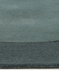 Tappeto in lana taftato a mano Satomi, Retro: cotone, Verde menta, blu grigio, Larg. 140 x Lung. 200 cm (taglia S)