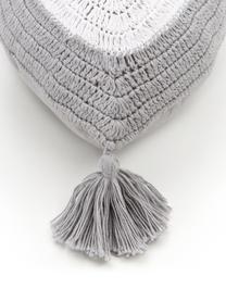 Handgemachtes Kissen Ajala mit Augenmotiv, Bezug: 100% Baumwolle, GOTS-zert, Grau,Weiß, 30 x 45 cm