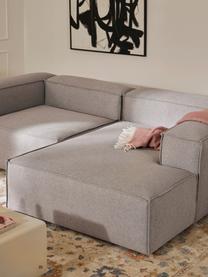 Modulares Ecksofa Lennon, Bezug: 100 % Polyester Der strap, Gestell: Massives Kiefernholz, Spe, Füße: Kunststoff Dieses Produkt, Webstoff Grau, B 238 x T 180 cm, Eckteil links