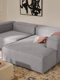 Canapé d'angle modulable Lennon, Tissu gris, larg. 238 x prof. 180 cm, méridienne à gauche
